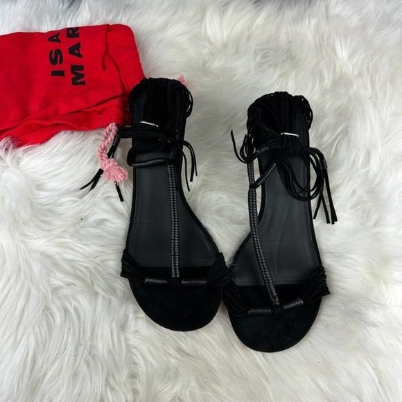 Isabel Marant Aatos Heeled Sandal in Black - Picture 3 of 7